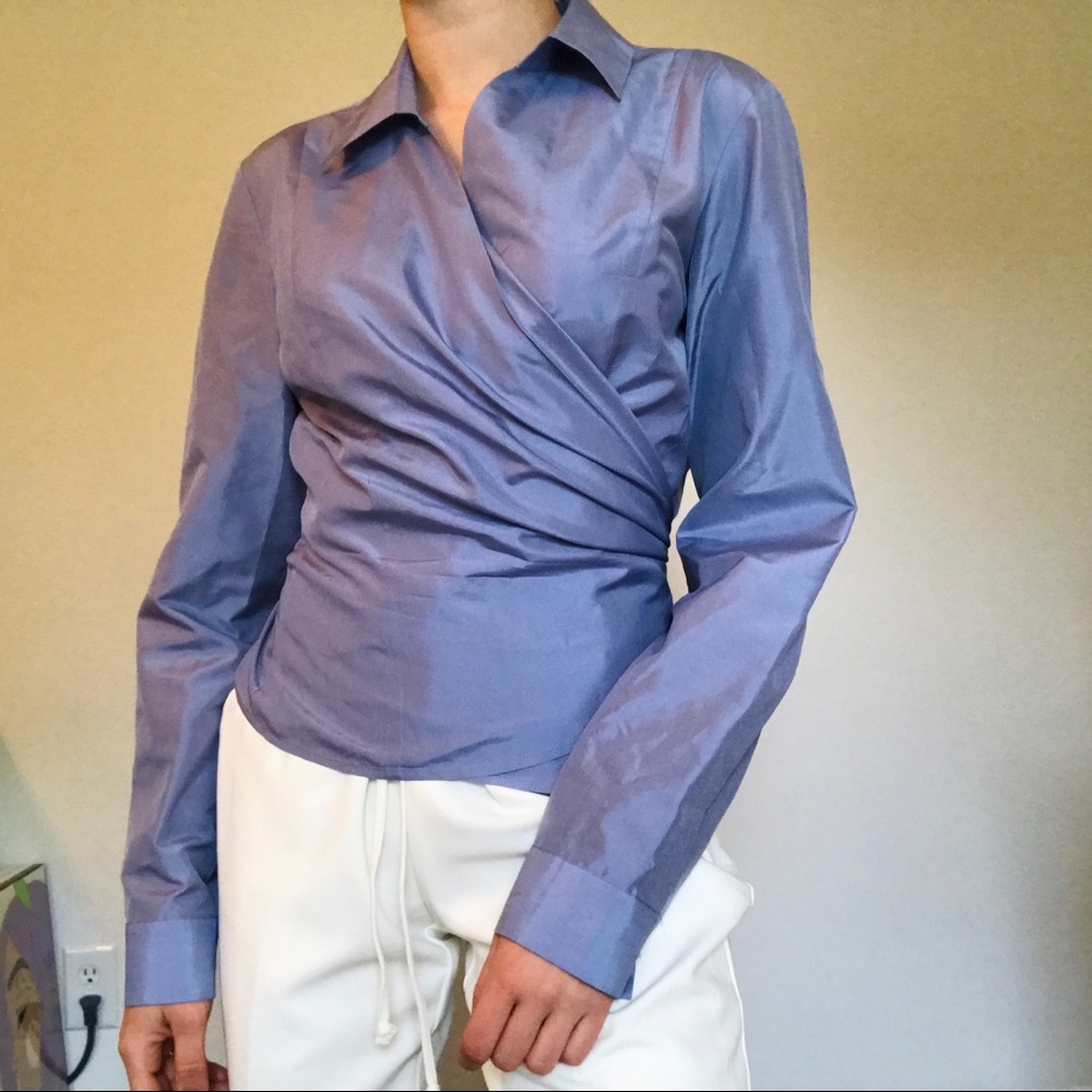Purple Silk Ann Taylor wrap top